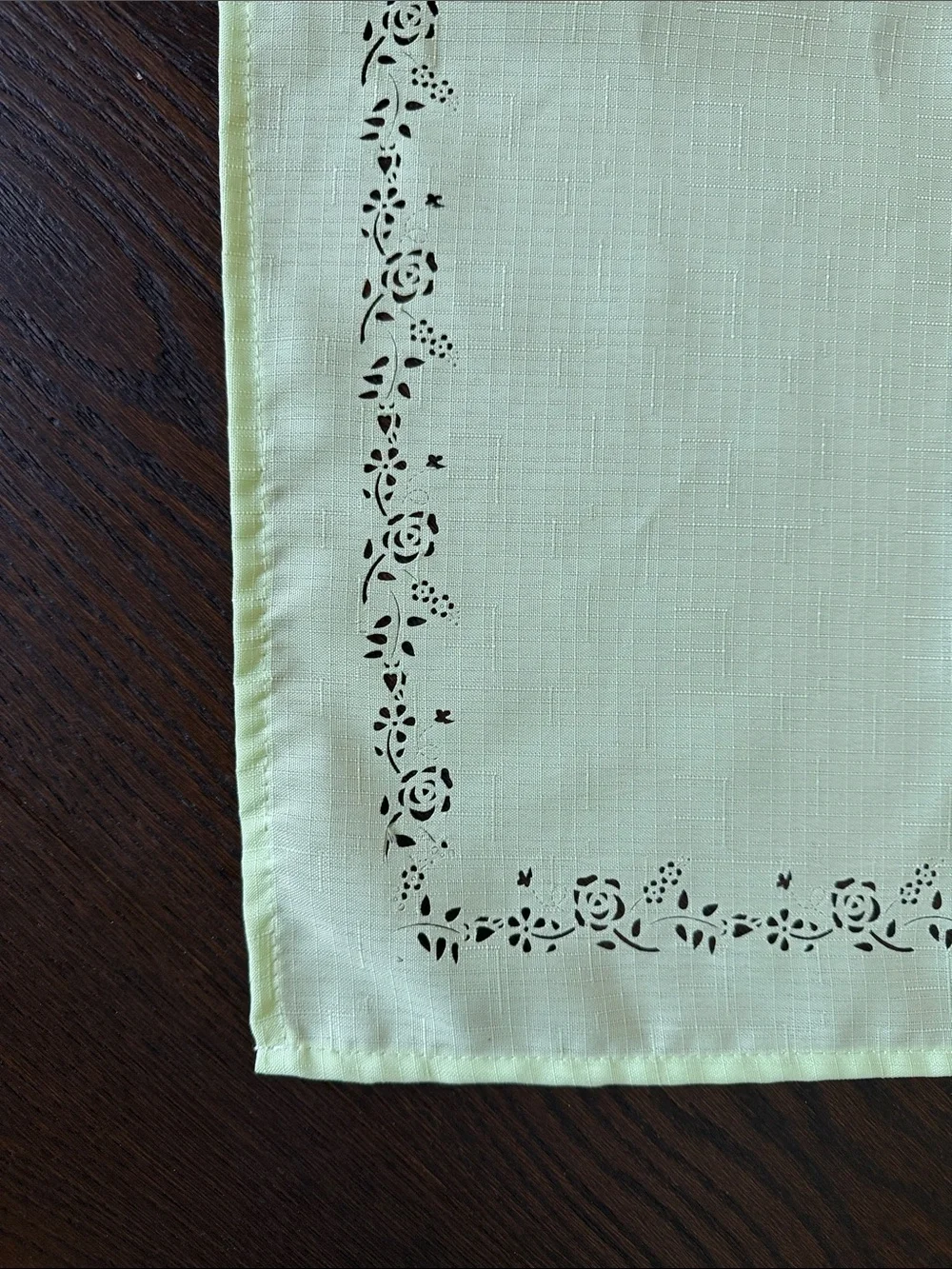 Pale Green Tablecloth with Delicate Border